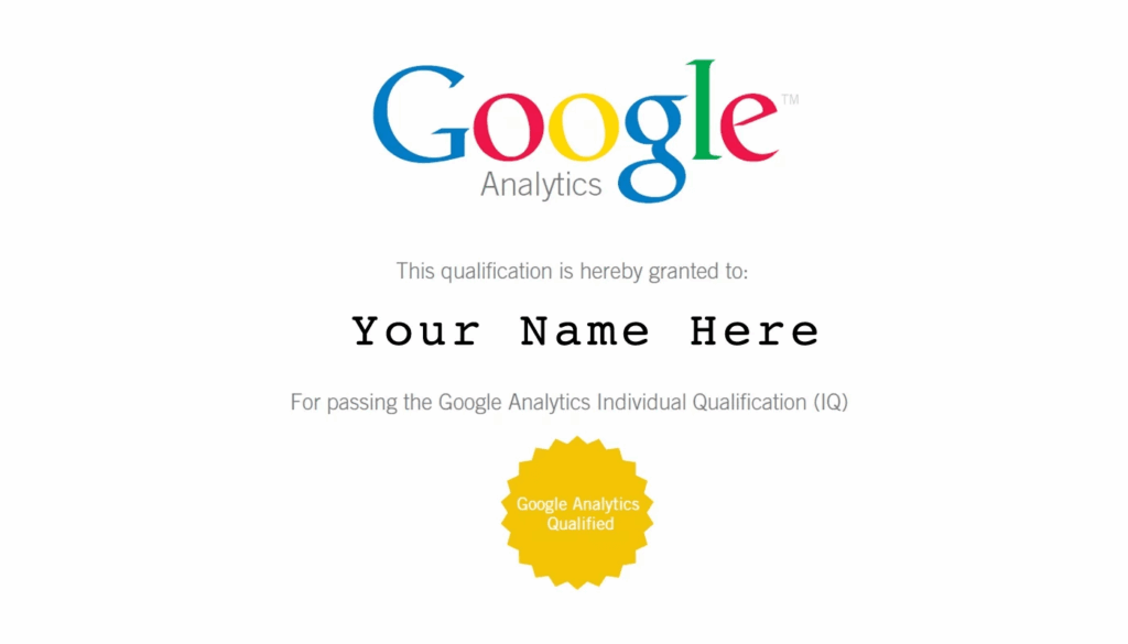 certification google analytics